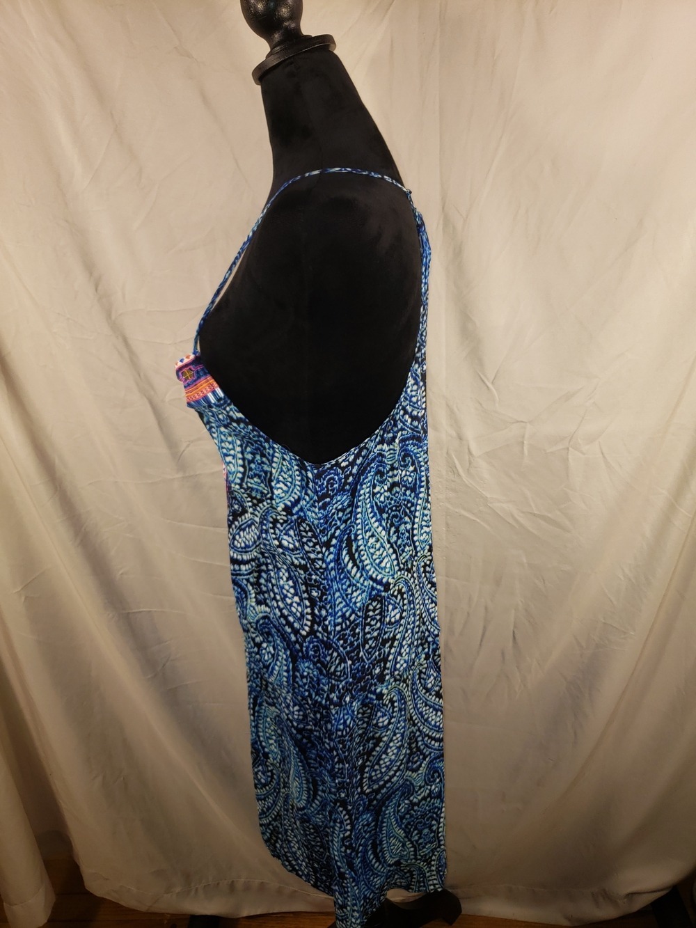 Nanette Lepore pink label with blue patterned fabric Swimsuit Coverup - L - Picture 5 of 5